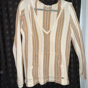 🏄‍♀️ O’Neill Super Soft Knit Surf Hoodie – Size L – Cream & Brown Striped